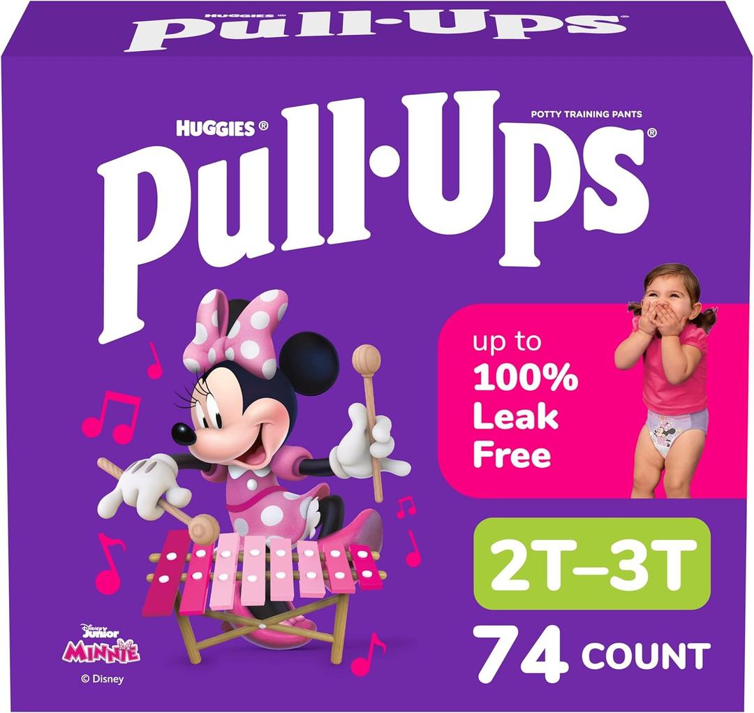 Pull-Ups Girls' Potty Training Pants, Size 2T-3T Training Underwear (16-34 lbs), 74 Count