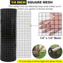 FORIMO 24'' x 50' 1/4inch Hardware Cloth 19 Gauge Black Vinyl Coated Welded Fence Mesh for Home and Garden Fence and Home