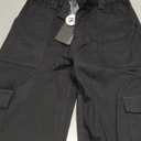 LEPUNUO Women Black Cargo Pants Size M