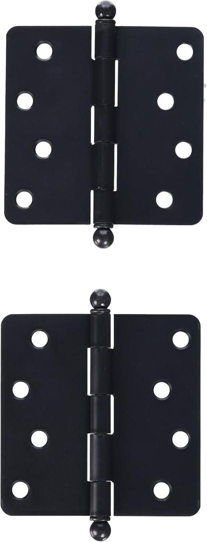 Deltana S44R410B-BT Steel 4-Inch x 4-Inch x 5/8-Inch Radius Hinge with Ball Tips (Oil Rubbed Bronze), Pack of 3