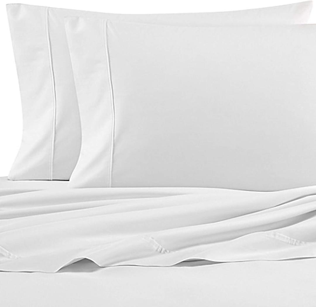 Nautica - King Sheet Set, Cotton Percale Bedding Set, Crisp & Cool, Lightweight & Breathable (White, King)