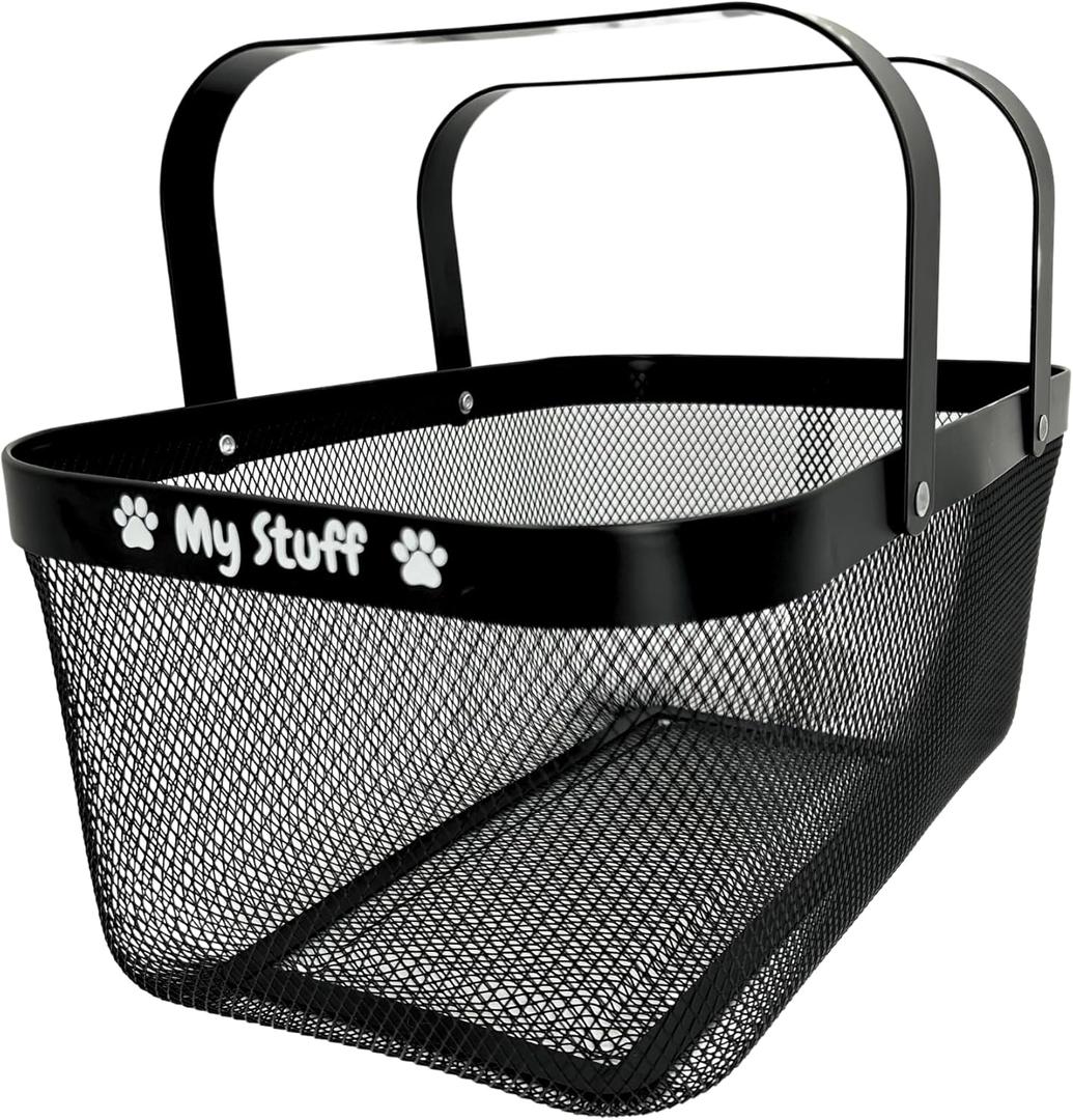 Dog Toy Basket Metal Mesh Metal, Chew Proof Black Dog Toy Bin, Durable Dog Toy Box, Sturdy Dog Toy Storage