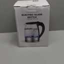 Megawise Electric Glass Kettle with Auto Shut-Off, 1.8L Capacity, 1000W Fast Boil, BPA-Free, Stainless Steel Inner Lid & Base, Blue LED Indicator, Easy Clean, Cord Storage