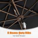 EliteShade USA 10-Year-Non-Fading 10ft 3-Tier Market Patio Umbrella, Commercial Grade Outdoor Table Umbrella with Crank Open, Windproof & UPF 50+ UV Protection, Heavy Duty Ventilation for Garden, Deck, Pool, Backyard, Beach & Bistro, Black