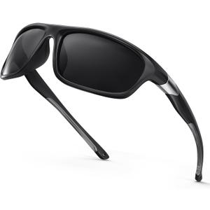 SKYFUEN Bifocal Polarized Sunglasses Men, Anti glare/ UV TR90 Wrap Sports Sun Readers Reading Glasses Fishing Driving Outdoor Far/ Near Tinted Bi-Focal Build-in Vintage Eyeglasses, 2.5