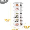 SpaceAid 6 Tier Rotating Shoe Rack Tower, Spinning Shoe Display Lazy Susan, Revolving 360 Shoe Rack Storage Round Carousel, Vertical Handbag Rotate Shoes Closet Organization (6-Tier White)