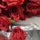 Red Roses Artificial Flowers Bulk, 52Pcs Fake Roses Flower Arrangement, DIY Silk Flowers Roses Bouquet, Realistic Faux Artificial Roses for Mother's Day Home Table Decor