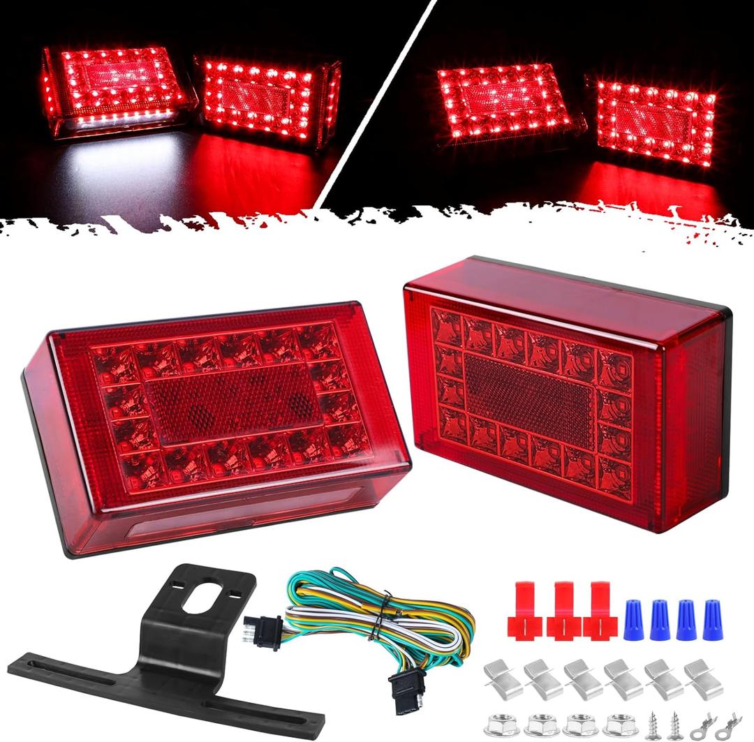 LIMICAR Trailer Lights LED Kit, 6" Boat Trailer Lights LED Submersible Kit, Boat & Utility Trailer Kit w/25ft Wiring