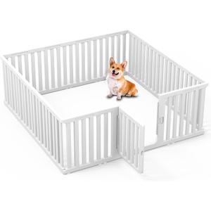 Anywish Plastic Dog Playpen for Indoor Outdoor, 15-Panel Portable Pet Fence, Puppy Playpen with Secure Locking Door Keep Pets Secure, Easy Assemble and Fold