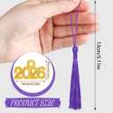 Cindeer 100 Pcs Mini Graduation Tassels with 100 Pcs 2026 Tassel Charms for Crafts Mini Silky Bookmark for Graduation Cap Keychain Ornaments DIY Craft Jewelry Making Project(Purple)