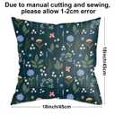 2 Pack Retro Forest Wildflower Throw Pillow Covers, 18x18 Pillow Cover, Decorative Couch Pillow Covers Flower Decor Pillowcase for Sofa Cushion Sofa Home Bedroom Bed Office Car Seat Living Room