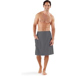 Boca Terry Mens Towel Wrap, 100% Cotton Mens Bath Wrap, Elastic Waist Towel for Shower, Spa, Sauna, Gym - Secure & Adjustable, Size M/L