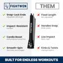 5mm PVC Jump Rope for Fitness | Adjustable Indoor/Outdoor Skipping Rope with Unbreakable Handles | Ultra-Strong PVC & White Grips (Onyx Black)