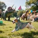 Triceratops Dog Costume Dinosaur Dog Costume Halloween Dino Pet Clothes for Pet Cat Halloween Party Cosplay Events Photo Props, Medium