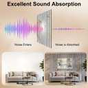 4 Pack 47.2" × 23.6" Wood Slat Acoustic Wall Panels, White Marble, 4PC