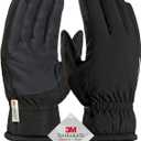 TRENDOUX Winter Gloves for Men Warm: 3M Thinsulate -20 Windproof Waterproof Ski Women Glove with Touchscreen Thermal Lining Anti-Slip for Work Cycling Motorcycle Snowboarding (Large, Black)