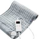 Heating Pad for Back Pain Relief & Cramps, KOT Heating Pads with Auto Shut Off Large, 6 Heat Settings Electric Heated Pad, Gifts for Women Men, Light Gray