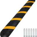 84'' Rubber Speed Bump, 1 Pack 2 Channel Modular Heavy Duty Speed Bumps Humps 25000 lbs Load Capacity, Cable Protector Ramp with 2 End Caps for Asphalt Concrete Gravel Driveway Road