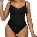 SHAPERX Women's Shapewear Bodysuit Tummy Control Body Shaper Seamless Sculpting Snatched Waist Body Suit (2XL/3XL, 3-black (Brief))
