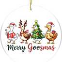 Merry Goosmas Acrylic Ornament Cute Christmas Silly Goose Lover for Xmas Tree Winter New Year Party Hanging Decorations
