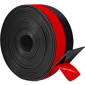 TORRAMI Silicone Door Sweep Draft Stopper 2 inch Width 20 Feet Length, Seal Insulation for Door Under Bottom, Gap, Side, Glass Shower Door, Sliding Door, Black