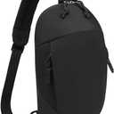 Small Sling Bag with RFID Blocking, Mini Fanny Pack for Women and Men, Convertible Crossbody Anti Theft Chest Bag for Travel Hiking Running, Black