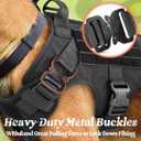 rabbitgoo Tactical Dog Harness for Large, Heavy Duty Pet Harness with Handle, No-Pull Service Vest Large Breed, Adjustable Military Dog Vest for Training Hunting Walking, Black, L