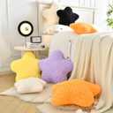 Star Pillow, 19.7" Star Shaped Plush Pillow for Couch Bed Sofa, Cute Decorative Throw Pillows with Soft Faux Fur Room Decor for Bedroom Living Room (Beige)