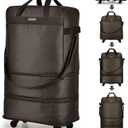 Hanke Suitcases with Wheels Expandable Foldable Luggage Bag Suitcase Collapsible Rolling Travel Bag Duffel Bag for Men Women Lightweight Suitcases without Telescoping Handle, Coffee