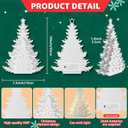 LED Wooden Christmas Tree Table Decor, 2-in-1 Wood Tabletop & Hanging Sign Decor, Light 2AAA Battery Powered 10 inch for Xmas Indoor Home Party Fireplace Mantle Centerpiece Decorations (White)