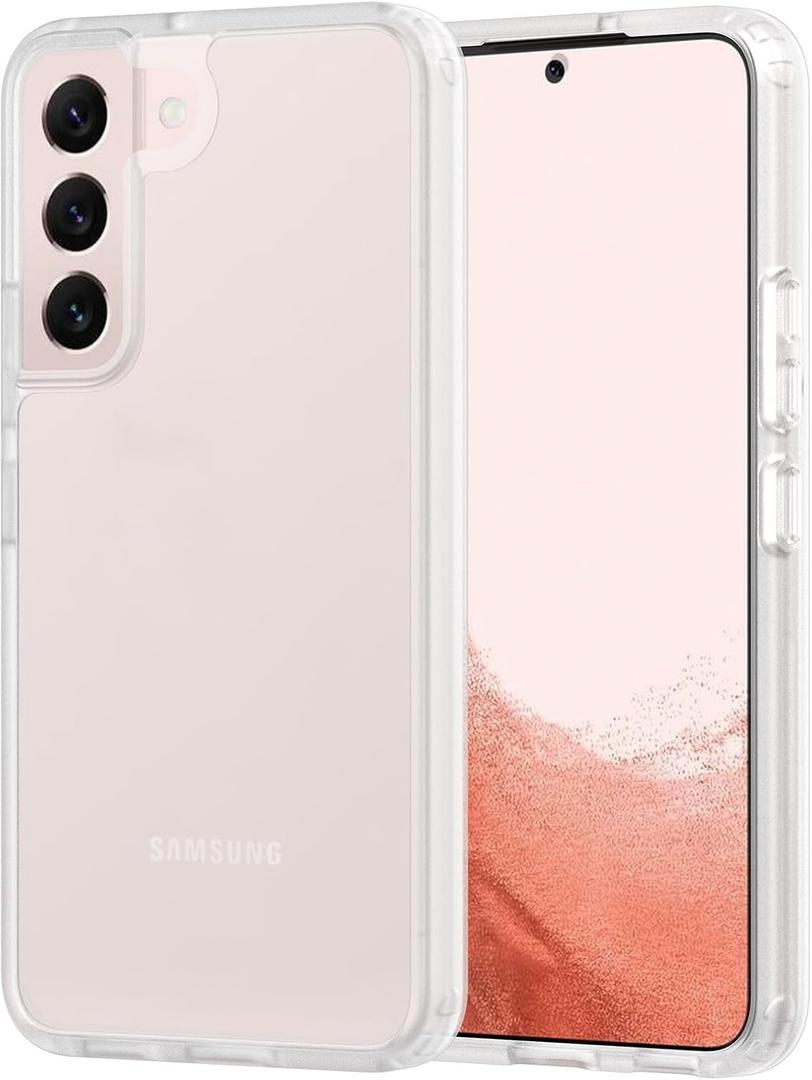 for Samsung Galaxy S22 Case Matte Clear, 6.1 Inches Frosted Slim Fit Heavy Duty Protection Wireless Charging Skin-Feel Lightweight Shockproof Anti-Slip Protective Phone Cover