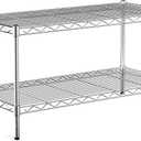 2-Tier Heavy Duty Shelving Unit,36" Wx18 Dx19.5H,Wire Shelf Rack with Lockable Wheels,Height Adjustable Metal Storage Shelves Organizer for Living Room,Garage,Kitchen,Office,Laundry,Pantry, 2-Tier,36"x18"x19.5"(WxDxH