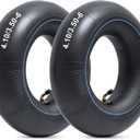 Heavy Duty 4.10/4.00/3.50-6 Thick 40% Inner Tube, 13x4.00-6 Tube with TR87 Bent Valve Stem for Wheelbarrows, Snow Blowers, Wagons, Carts, Hand Trucks, Lawn Mowers, Tractors and More (2 Pcs)
