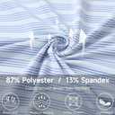 Rouen Men's Polo Shirts Short Sleeve Dry Fit Performance Wicking Moisture Causal Striped Collared Golf Shirts for Men (Blue, S)