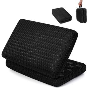 AnyForce Foldable Travel Seat Cushion- Lightweight Comfort Airplane Seat Cushion for Long Flights, Camping, Bleachers, Home, Office, Driving (Black)