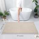 chakme Bathroom Rugs Mat 59x24, Ultra Thin Non Slip Bath Mat Quick Dry Absorbent Bath Mat for Bathroom Floor, (Light Beige, 59"x24")