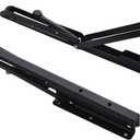 Stainless Steel Folding Angle Iron Wall Mount for Shelves, Benches and Tables 8-20inch 2PCS(Black,16 inch)