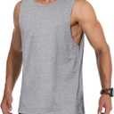 MAGCOMSEN Men's Tank Tops Workout Gym Sleeveless Shirts Moisture Wicking Breathable Muscle Shirt Casual Summer Tanks (Gray, XL)