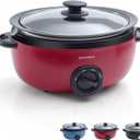 3.5 Quart Slow Cooker Red Uniform Heating,Non Stick Pot,Aluminum, Makes Your Food More Delicious.Suitable as a Gift for Wives,Parents,and Friends