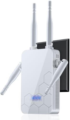 2025 WiFi Extender Internet Booster, 10000 Sq.ft Long Range Repeater Wireless Routers Amplifier, 1 Tap Setup