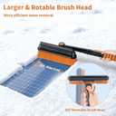 34'' to 41'' Extendable Snow Brush, Ice Scraper for Car Windshield, Emergency Snow Shovel Snow Broom with Foam Grip 180 Pivoting Brush Head, Telescoping Snow Scraper for Car SUV Truck (red black)