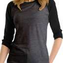 3/4 Sleeve Tops for Women - Casual Fashion Blouse Baseball Style Tees Three Quarter Raglan Shirt Women