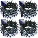 4-pack Solar Christmas Lights Outdoor Waterproof, 400LED 132FT Solar String Lights with 8 Lighting Modes, Tree Light Green Wire for Xmas Tree Party Wedding Garden Yard Fence Decoration (Cool White)