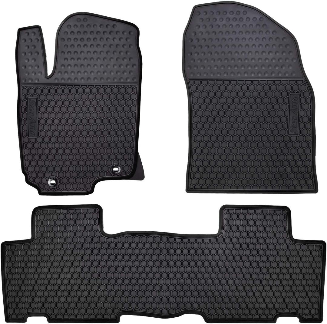 Car Rubber Floor Mat Custom Fit for Toyota RAV4 2014 2015 2016 2017 2018 Full Black Auto Floor Liner Mats All Weather Protection Heavy Duty Odorless