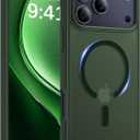 Magnetic for iPhone 17 Pro Case, [Anti-Slip] [Military-Grade Drop Protection] [Camera Protection] Skin-Friendly Slim Matte Shockproof Protective for iPhone 17 Pro Phone Case, Forest Green