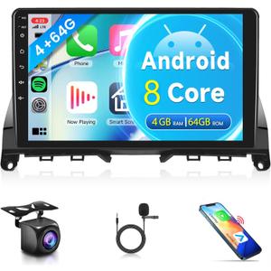 8 Core 4G+64G Android 13 Car Radio Stereo Wireless Carplay Android auto for Mercedes Benz C-Class C180 C200 C230 C250 C300 C350 W204 S204 2006-2011, Rimoody 9 inch Touchscreen GPS WiFi BT DSP Camera