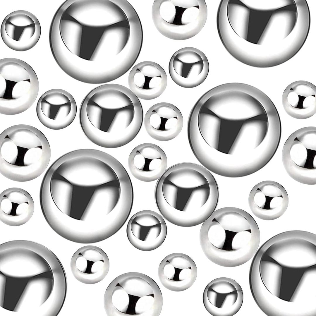 120 Pieces Floating NO Hole Pearls for Vases Centerpieces,Pearl Beads Silver Floating Beads for Vases Floating Candles Home Weddings Party Table Centerpieces Table Decor 20mm/14mm/10mm