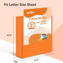 4 x ViVin 2 Inch Round Ring View Binder for Durability, Standard 3 Ring Binder for 450 Sheets of US Letter Size Paper, PVC-Free, 6-Pack (Orange)