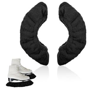 Prasacco Ice Skate Blade Covers, Winter Skate Guards Kids Hockey Skate Blade Protector Guards for Hockey Skates Sports Ice Skate Blade Cover for Kids Youth Adult Men Women Boys Girls (Black/Large)