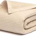 Salt Earth GOTS Certified 100% Organic Cotton Throw Blanket, 55" X 60" Waffle Blankets & Throws for Bed, Throw Blanket for Couch, Modern & Cozy Blanket, All Season, Comfy & Soft Blankets